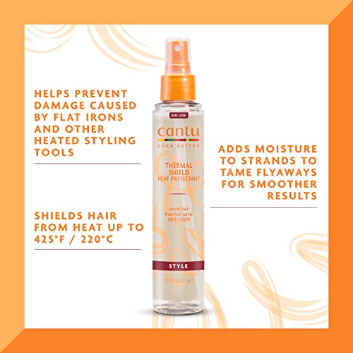 Cantu Thermal Shield Heat Protectant with Shea Butter, 5.1 fl oz (Pack of 3)