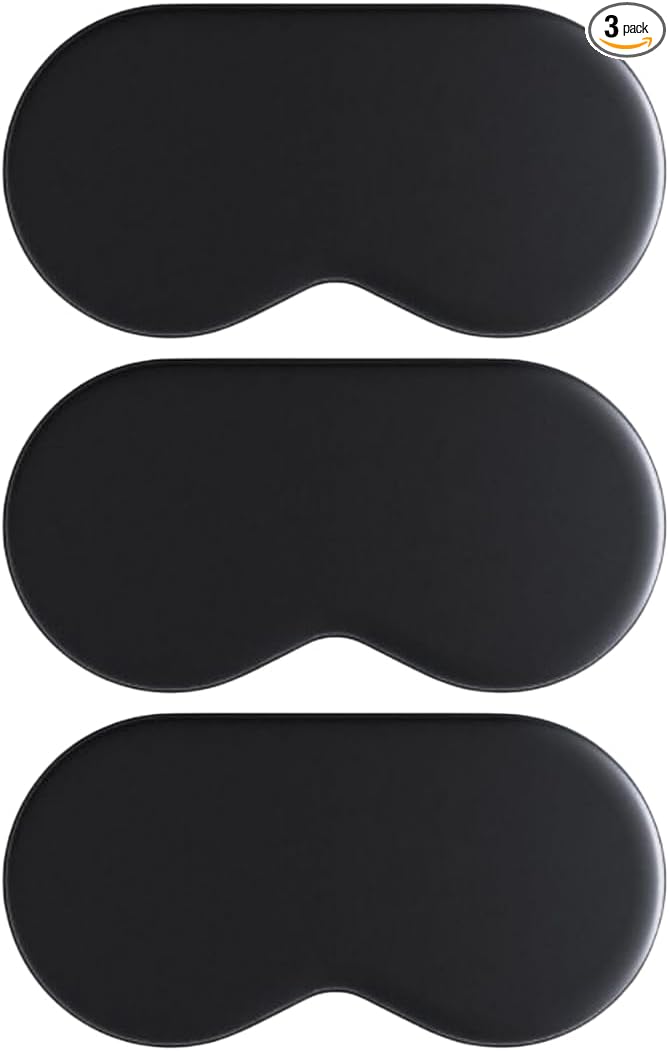 SMUG Satin Sleep Mask (3 Pack) Deep Dream Sleep Aid Eye Mask for Women & Men for Sleeping, Travel, Night Shift - Soft to Nourish Skin, & Reduce Dark Circles - Eye Cover to Block Out Light - Black