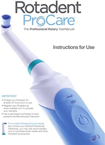 Short-Tip Replacement Brush Head; FITS The ROTADENT PROCARE/Contour Toothbrush Models ONLY (Does NOT FIT The Classic, Legacy, OR Plus Models)…