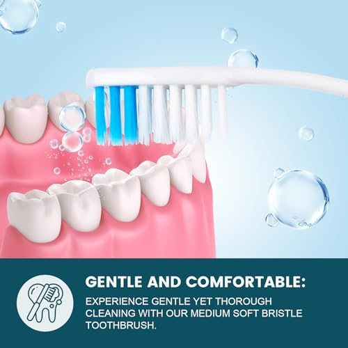 Navona 300 PCS Premium Individually Wrapped Bulk Toothbrush Pack, Disposable Toothbrushes, Kids Toothbrush, Medium Soft Bristle Toothbrushes, Ergonomics Handle, Perfect for Travel Hotel Donation