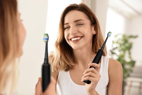 Replacement Brush Heads Compatible with Philips Sonicare ProtectiveClean 6100, 5100, 4100 Electric Toothbrush, W Toothbrush Head for Sonicare 6062/95, Black, 12 Count