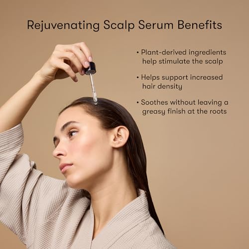 Rejuvenating Scalp Serum with Rosemary and Vitamin E to Support Hair Density and a Balanced Scalp, for all Hair Types, 2 Fl Oz