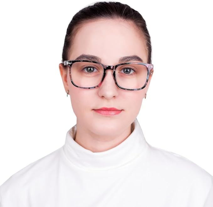 YEIN Bifocal Reading Glasses with Blue Light Blocking Lenses, Bifocal Reader for Women, Vintage Square frame with Spring Hinge (+0.75/+3.50 magnification)