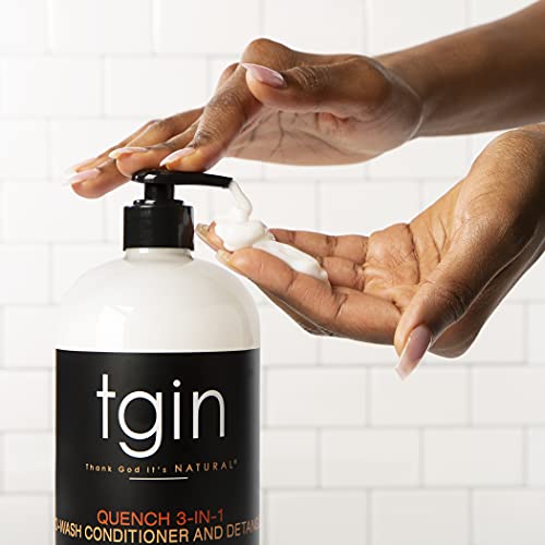 Thank God It's Natural tgin Quench 3-in-1 Co-Wash Conditioner, Detangler for Curly, Coily, Wavy Hair, Rich Moisture for Dry Hair, 13 oz