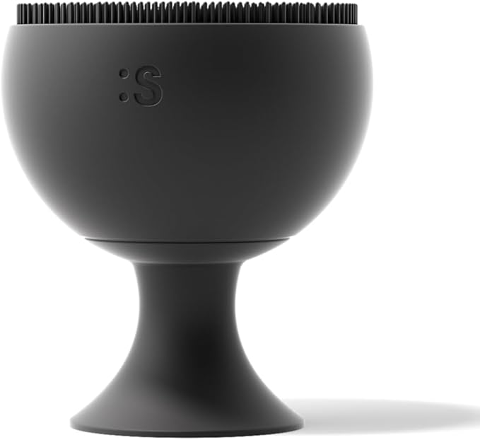 Sxnse Palm Silicone Face Scrubber – Compact Electric Facial Cleansing Brush for Acne, Pores & Makeup – Waterproof Face Exfoliator with 3 Speeds – Rechargeable Skincare Tool for Sensitive Skin (Jet)