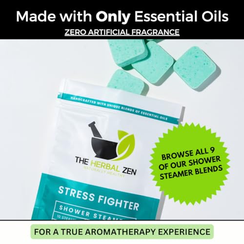 Stress Fighter Shower Steamers Aromatherapy with Essential Oils, Made in the USA Shower Bombs, Shower Bomb Aromatherapy, Relaxing Gifts for Women, Spa Day Gift, Mothers Day Gift