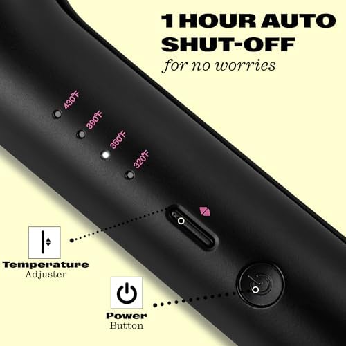 Trademark Beauty Hair Waver - Double Barrel Hair Crimper, Beach Waves Curling Iron, Babe Waves X, Adjustable Temperature Hair Curler, Hair Styling Tools, 1.25" - Black