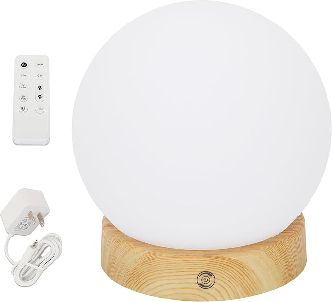 Red Light Sleep Lamp for Bedroom & Nursery Nightlight, Aid Promotes Natural Sleep, Remote Controll Set A Time to Auto Turn Off, Adjustable Brightness. 670nm Red Light Helps with Melatonin