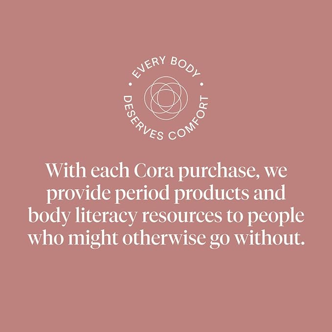 Cora Period Long Liners | 100% Organic Cotton Topsheet | Ultra Thin, Quick Absorbency | Hypoallergenic | Dermatologically Tested | Unscented, No Wings (144 Long Liners)