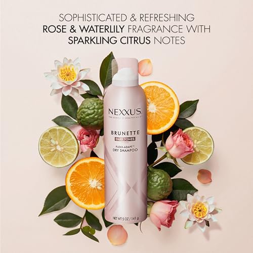 Nexxus Brunette Dry Shampoo For Dark Tones, 72 Hour Freshness, No Dull Residue with FLEXX-ADAPT Technology 5 Fl Oz