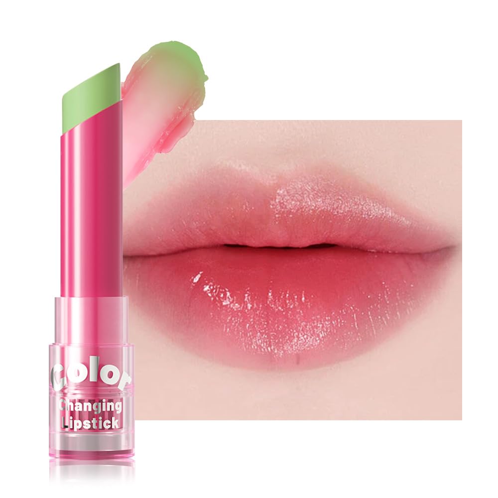 BINGBRUSH Color Changing Lipstick Set, PH Mood Peach Lip Balm and Gloss, Long Lasting Tinted Lip Stain (04# Mint Crush, 1 Count (Pack of 1))