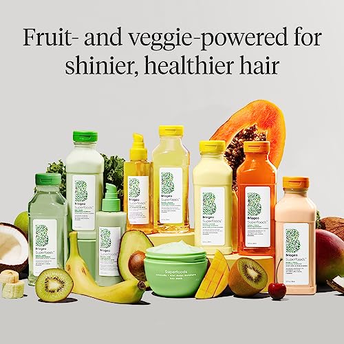 Briogeo Superfoods Mango + Cherry Hair Pack, Replenish Dull, Dry Hair and Balance Oil for Oily Hair, Controls Oil and Nourished All Hair Types and Textures, Vegan, Cruelty-Free, 2 x 12.5 fl oz