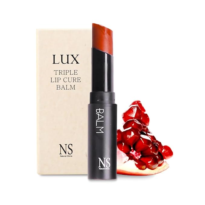 Lux Triple Lip Cure Balm (0.17 oz) 4 million units sold in Korea, Natural Tinted Korean Lip Balm, Petroleum/Paraben Free, Lip Butter,lip balm hydrating,tinted moisturizer (PHANES (Red Mandarin))