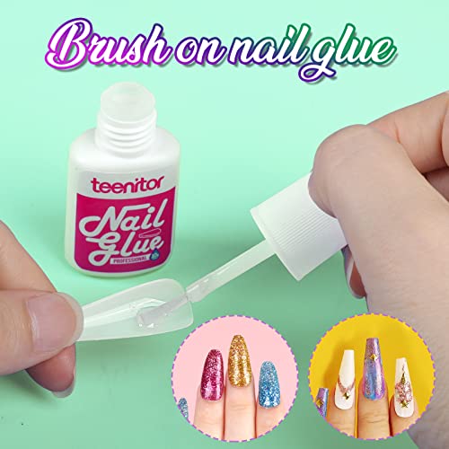 Teenitor Clear Stiletto Nail Tips Full Cover, Long Stiletto Nails Tips For Acrylic Nails, 600 Pcs Almond Stiletto Shape Fake Nails Tips With Glue, Acrylic Nail Clipper, Nail Stand Clear Glue On Nails