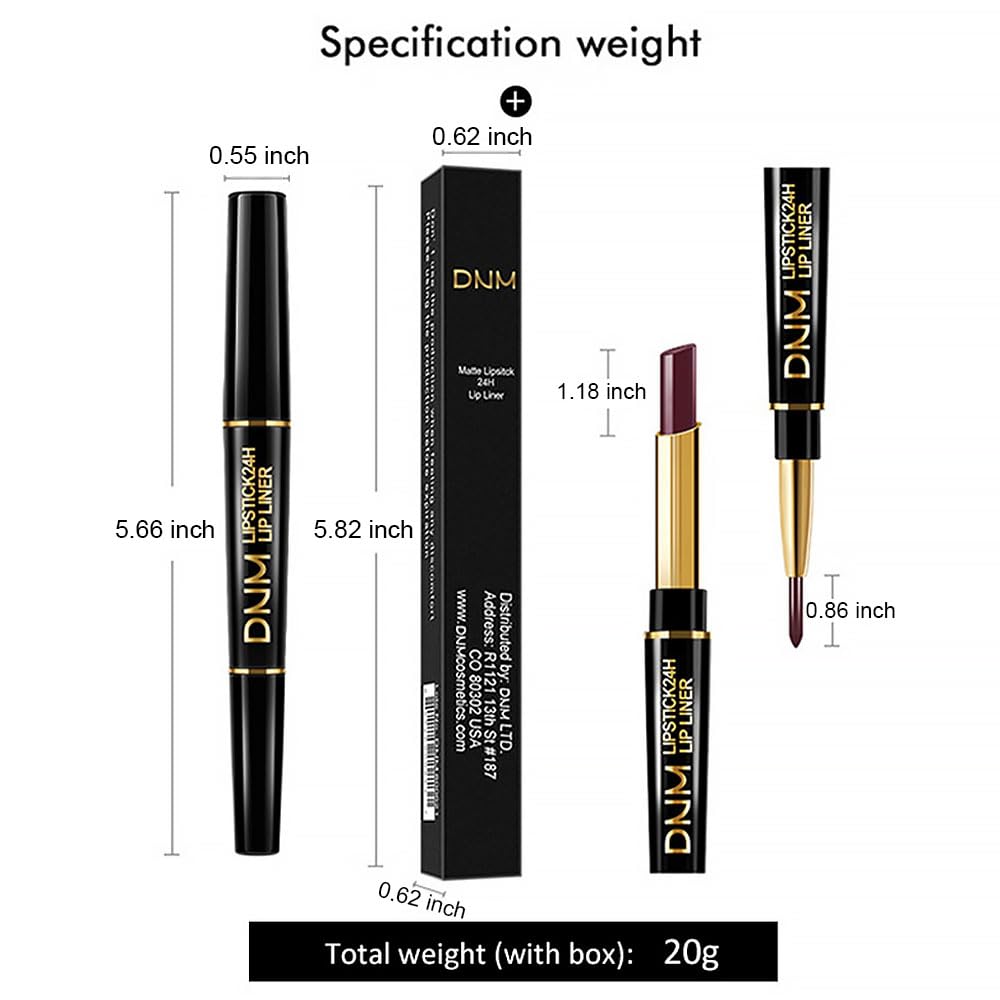 Kaely 2-in-1 Mauve Red Lip Liner & Lipstick Set Kit for Women, Matte Lips Kit with Lip Liner Lip Stains Long Lasting Waterproof 24 Hour Lipstick and Lip Liners Combo Lipliners Pencil Set 13