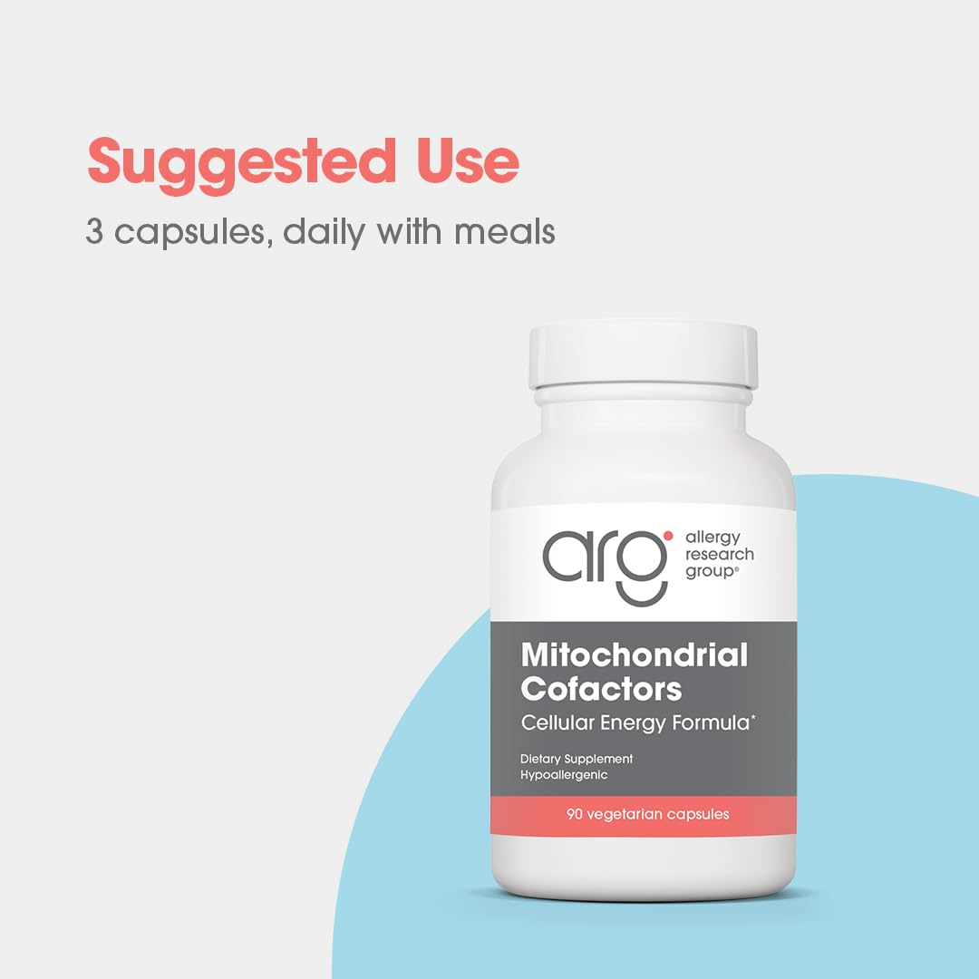 ARG Mitochondrial Cofactors - Delivers 300 mg Acetyl-L-Carnitine - Supports Mitochondrial Function & Cellular Energy - CoQ10, Vitamin B6 & Magnesium - 30 Servings - 90 Vegetarian Capsules