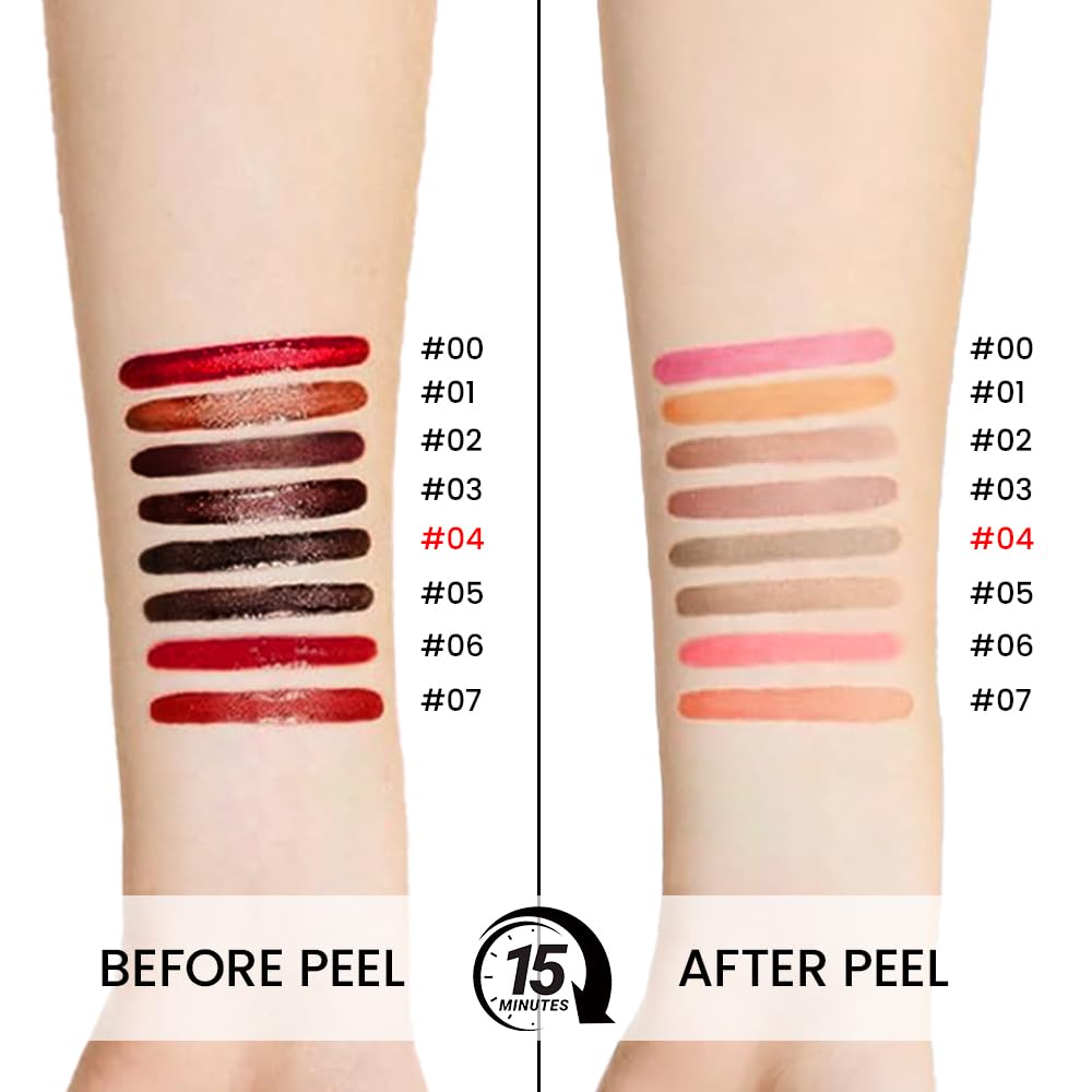 Matte Liquid Lip Stain Peel Off Lip Liner Tattoo - Light Taupe, Waterproof Smudge-Proof Lip Gloss, Long-Lasting Non-Stick Cup Formula, Natural Peel Off Design for All Skin Types #4