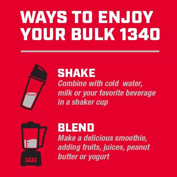 GNC Pro Performance Bulk 1340 Mass Gainer Protein Powder, 50g, Gluten Free, Whey, Creatine, BCAA, 3rd Party Tested, Muscle Recovery & Growth, Micronutrients, Double Chocolate, 15 Servings