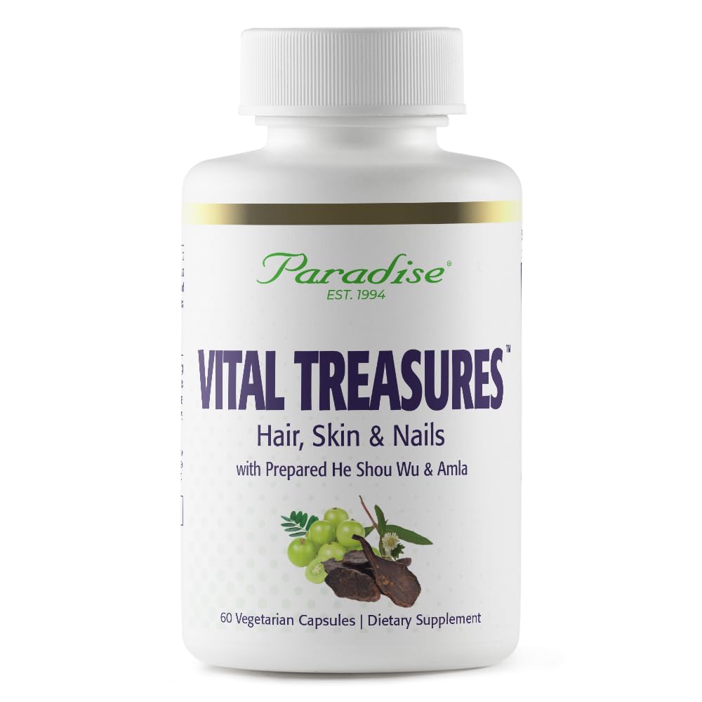 Paradise Herbs Vital Treasures Supplement, Hair Skin & Nails Support, Super Potent, Ultra Pure, Vegan, Non GMO, Gluten Free, 60 Vegetarian Capsules