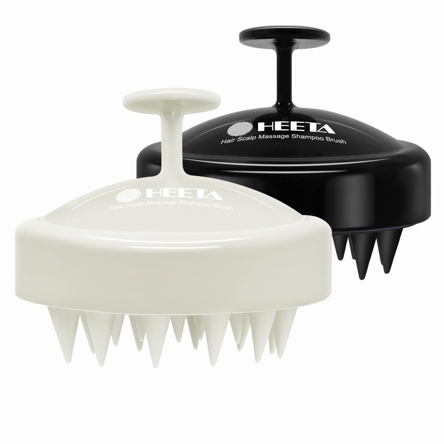 HEETA Scalp Massager Hair Growth 2-Pack, Soft Silicone Scalp Scrubber Shampoo Brush for Exfoliation Dandruff Removal Head Massage Stress Relax, Wet & Dry Use for Women Men Thick Thin Curly Hair Care