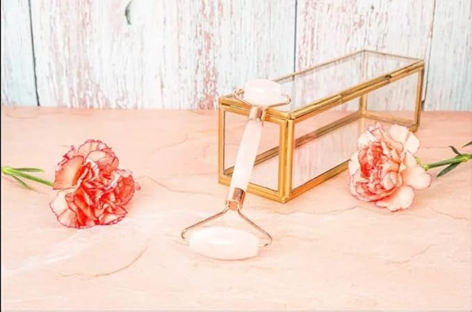 AD Arts Rose Quartz face Roller | Certified Natural Hand-Cut Jade Stone | Face Roller Skin Care | Improves Blood Circulation