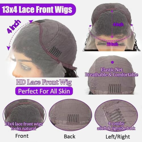 Sungirl Bob Wig Human Hair 13x4 Deep Wave Curly Lace Front Wigs For Women Short Bob Wig Pre Plucked with Baby Hair Glueless Hair Curly Wigs Nature Hairline 180% Density 10 Inch