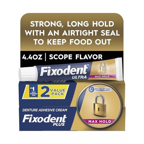 Fixodent Ultra Max Hold Denture Adhesive, 2.2 Ounce (Pack of 2)