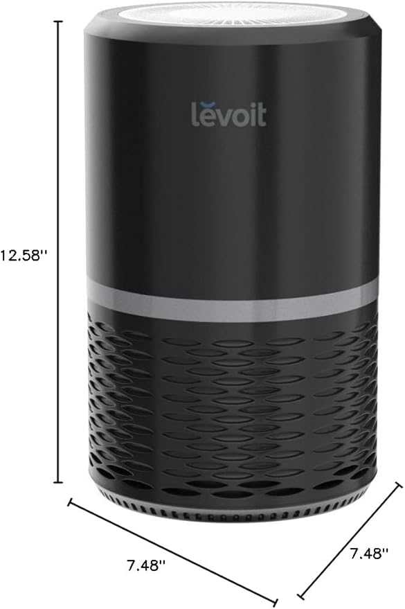 LEVOIT Air Purifiers for Home, High Efficient Filter for Smoke, Dust and Pollen in Bedroom, Filtration System Odor Eliminators for Office with Optional Night Light, LV-H132 1 Pack, Black