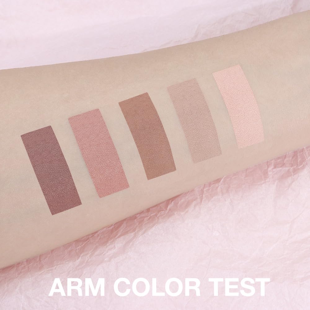 AMY'S DIARY Matte Nude Brown Beige Eye Shadow Palette Makeup, Natural Tones Eyeshadow Palette Nude Taupe Eye Shadows, for Woman Long Lasting Delanci bronzed mocha palette (#02)