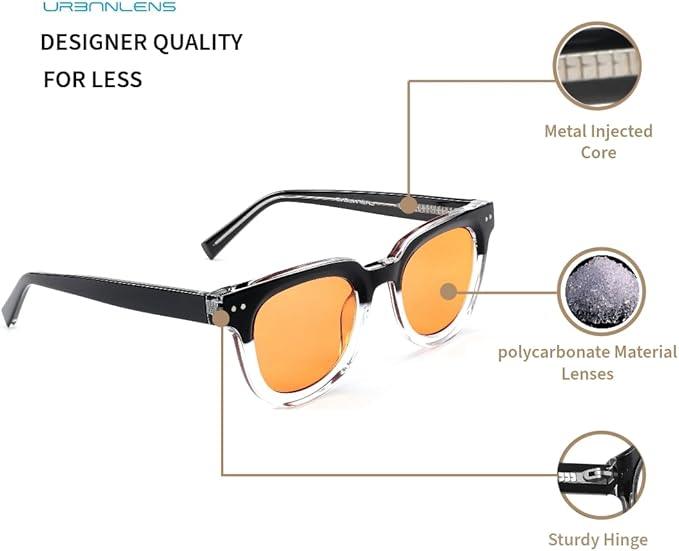 Blue Light Blocking Reading Glasses Amber Blue Blocker Lens - For Better Sleep, Reduce Eye Strain for Women + Men