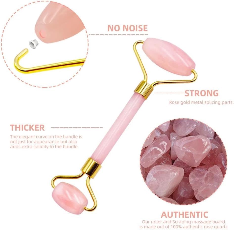 Jade Roller & Gua Sha, Face Roller Redness Reducing Skin Care Tools, Gua Sha Tools Set, Facial Roller Jade Roller for Face, Eyes, Neck