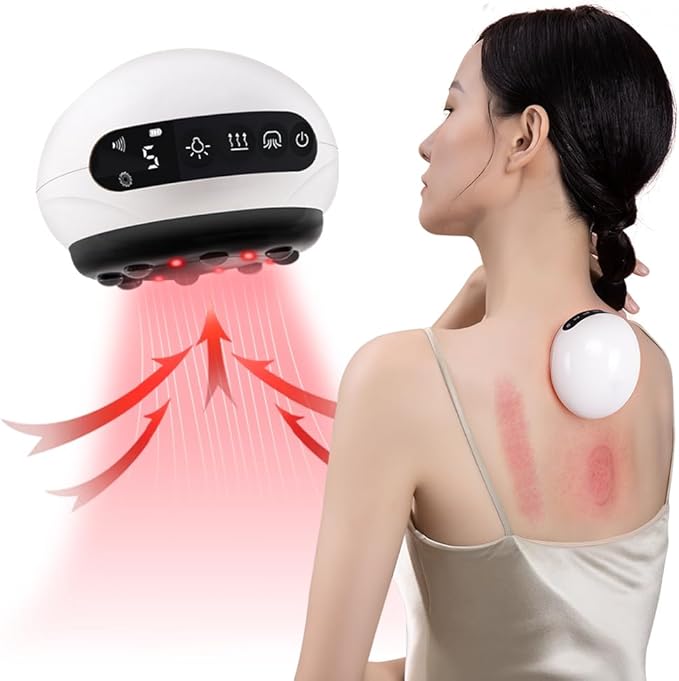 Smart Cupping Physiotherapy 3-in-1 Set, Multi-Functional Back Scraping Instrument, red Light Pain Relief, Heat Therapy, Adjustable Suction to Relieve Back Muscle Fatigue 2025 New Model
