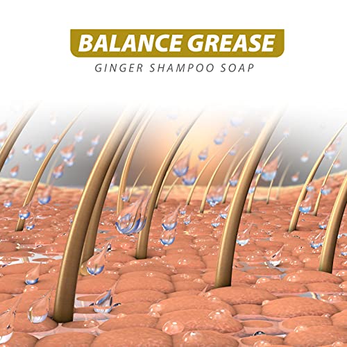 Ginger Hair Regrowth Shampoo Bar, Natural Organic Ginger Shampoo Soap for Anti Hair Loss,dandruff,itching, Promotes Hair Growth, 5 Pack (2 Fl Oz each)