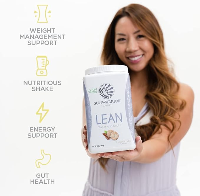 Meal Replacement Shake Vegan Protein Superfood Shake Meal Replacement Organic Protein Supplement | Gluten Free Non-GMO Dairy Free Sugar Free Low Carb Plant Based Protein | Snickerdoodle 20 Servings | Shape Lean by Sunwarrior
