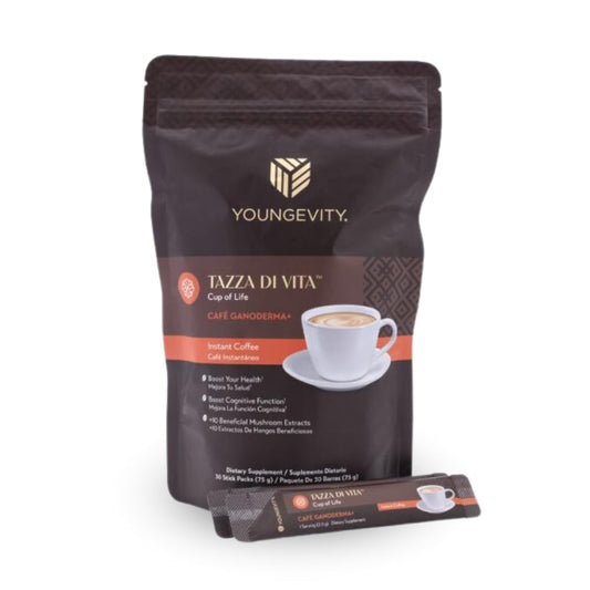 Youngevity Tazza Di Vita Cafe Ganoderma Coffee 30 stick pack (Pack of 3)