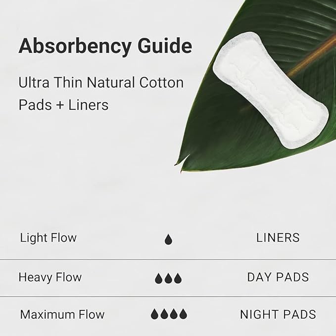 Veeda Natural Cotton Night Pads for Women - Overnight Heavy Flow Absorbent Ultra-Thin Feminine Pad - Hypoallergenic Period pads with Wings - Unscented & Chlorine free Sanitary Napkins - 96 Count