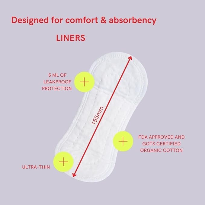 August Organic Cotton Panty Liners for Women and Anyone Who Menstruates, Made with Organic Cotton, HSA FSA Eligible 24 Daily Liners, Toxin & Fragrance Free, Hypoallergenic Cotton
