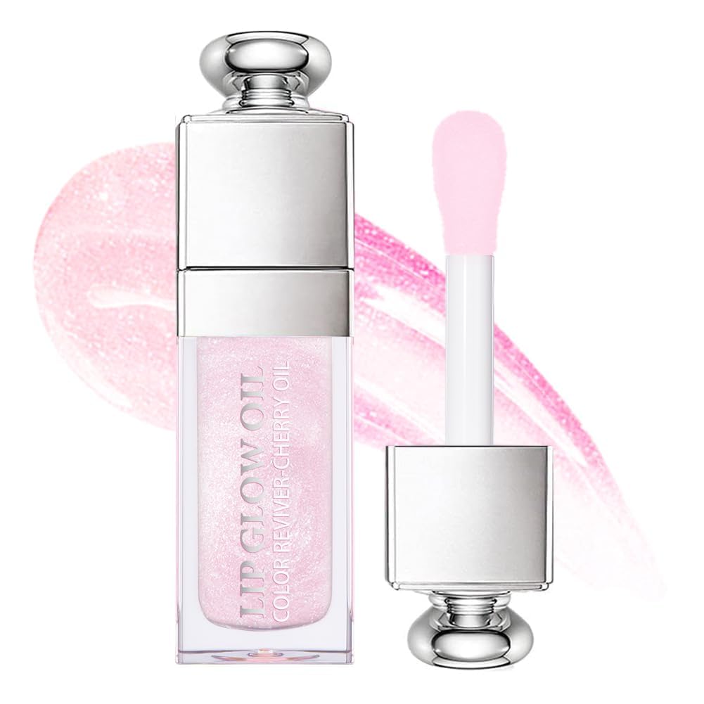 Hydrating Lip Glow Oil-Lip care oil- Lip Oil Tinted for Lip Care and Dry Lips-Prevents Dry Cracked-Non-sticky Big Brush Head-Lip Plumping -Lip Oil gloss tinted-008
