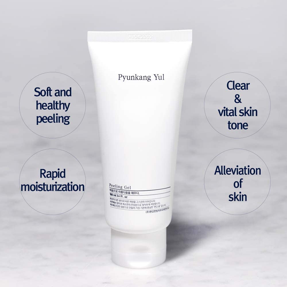 Pyunkang Yul PKY Peeling Gel with Immediate Visible Effect, Mild and Smooth Face Scrub with Papaya and AHA, Zero-Irritation, Korean Skincare (3.4 Fl.Oz, 100ml)