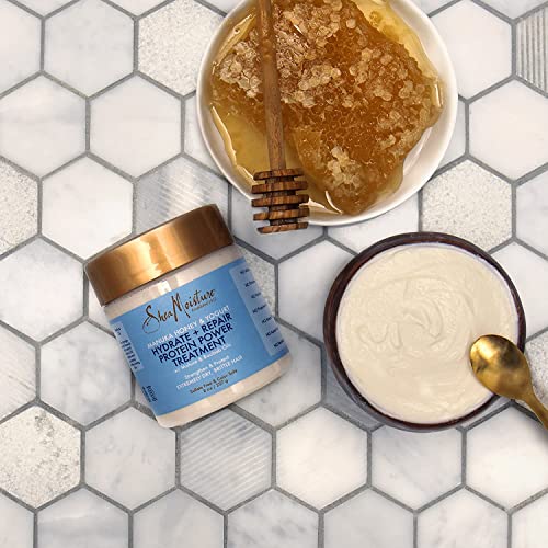 SheaMoisture Manuka Honey & Yogurt Hydrate + Repair Bundle – Protein Power Treatment & Multi-Action Leave-In Conditioner, 8 Oz Ea (2 Piece Set)