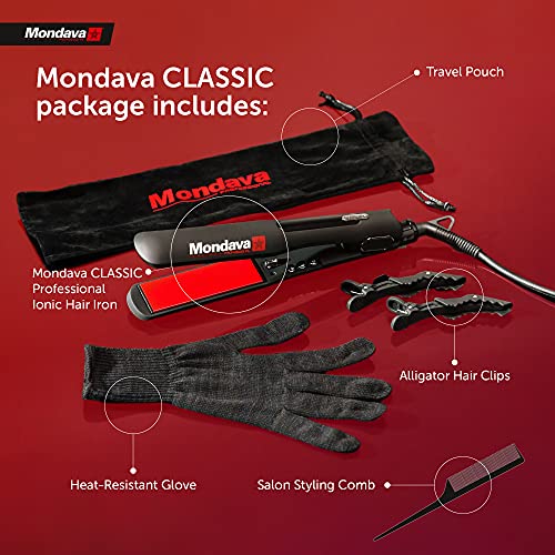 Professional | Ceramic Tourmaline Flat Iron Hair Straightener 1¼" | (Dual Voltage) | (Adjustable Temperature Digital Technology) | Straighten & Style Wild Hair in Under (8 Min)