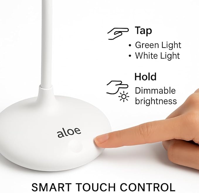 Green Light Therapy for Migraine, Anxiety & Insomnia Relief – 16 Inch Cordless Desk Lamp, Dual White & 520 nm LED with Adjustable Brightness | USB Rechargeable & Portable Sleep Aid