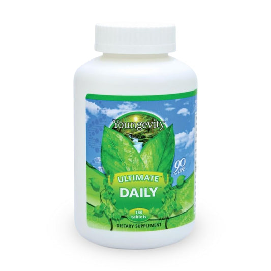 Youngevity Ultimate Daily Mega Multivitamin - 20+ Vitamins and Minerals w/ CoQ10 - Vitamins A, C, D, E, Zinc, Folate, Selenium, Calcium, Chromium, and More - High Absorption -180 Tablets (Pack of 1)