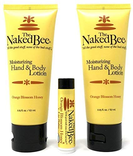 The Naked Bee Orange Blossom Honey Lotion and Lip Balm Set + Honey Collection 3 Piece Gift Set + Oatmeal & Honey Triple Milled Soap 5oz
