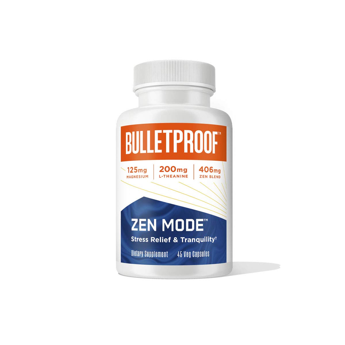Bulletproof Zen Mode Stress Relief and Tranquility Capsules, 45 Count, Supplement for Calm and Relaxation