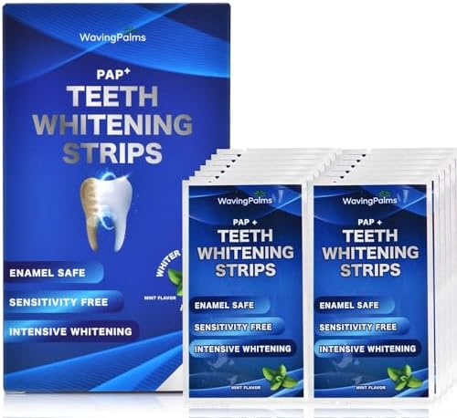 Sensitive Teeth Whitening Strips Kit: Professional Dental Whitening Set - 14 Hydrogen Peroxide-Free Treatments for Whiter Teeth - Effective & Gentle Teeth Whitener (28 PCS)