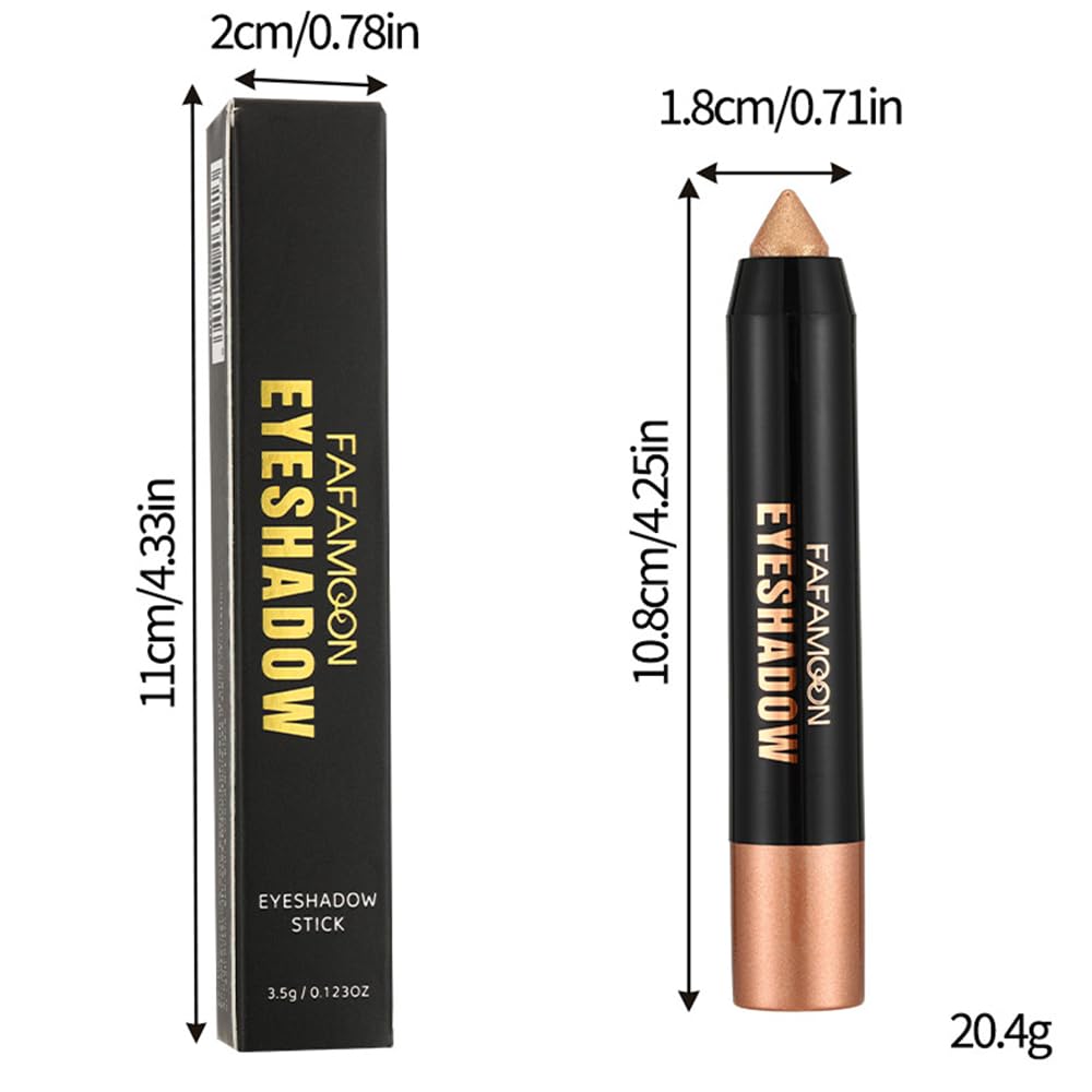 Monochrome Cream Glitter-Shimmer Eye Shadow Stick Palette makeup | 2-in-1 Eyeshadow & Eyeliner Pencil for Women | Waterproof, Vegan & Cruelty-Free | Sombras Para Ojos | 01 Shimmer Light Gold