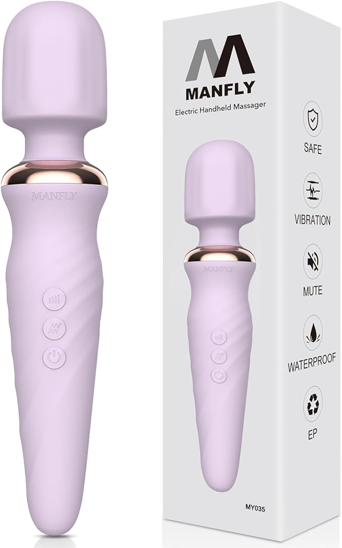Portable Electric Travel Massager, Handheld Rechargeable Neck and Shoulder Muscle Home Massage Tool (Purple)