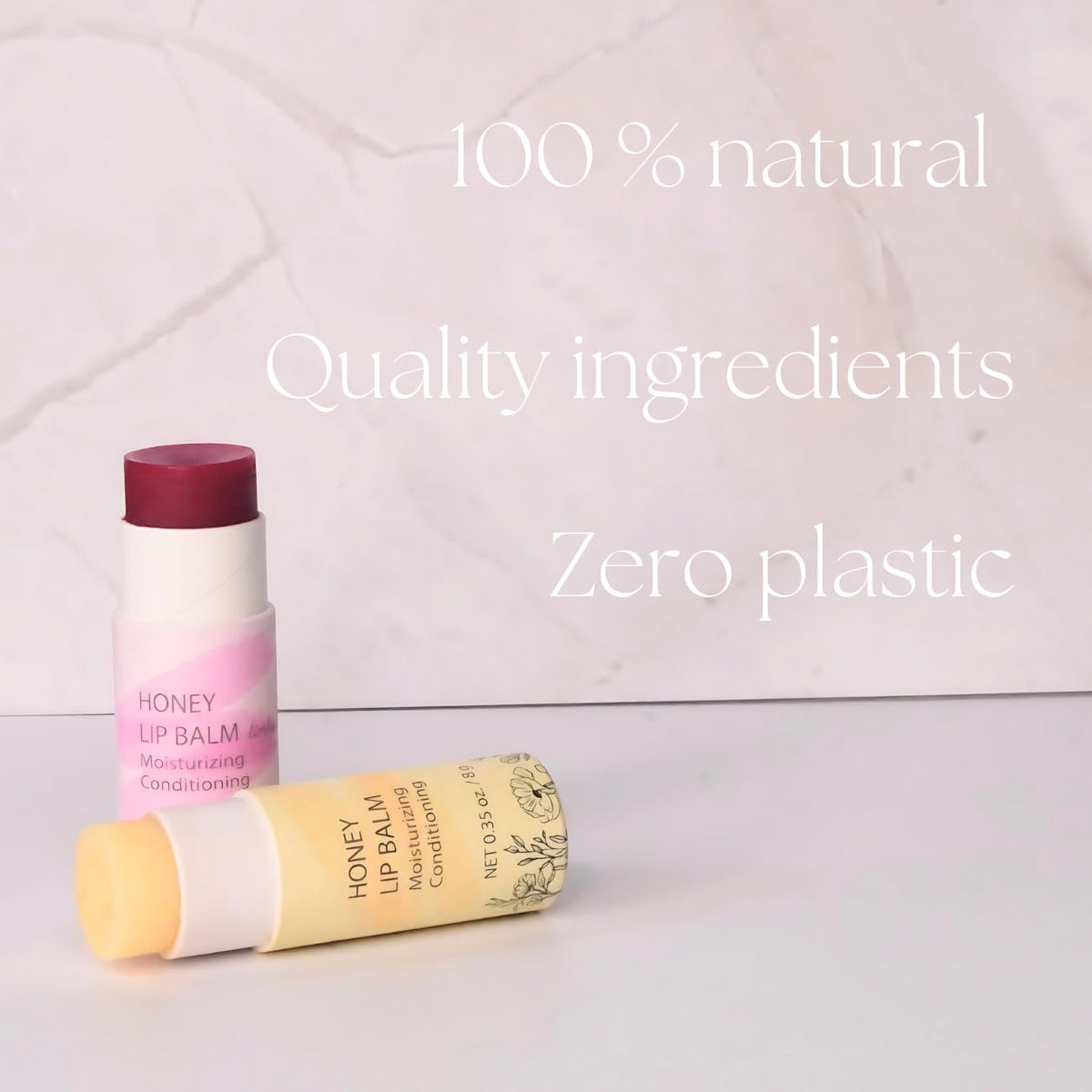 Organic Honey Lip Balm - 100% Grassfed Beef Tallow Chapstick for Women, Natural Raw Honey & Argan Oil - Ultra Moisturizing, Conditioning, Chemical Free - 3 Pack (3x0.15 oz) Tinted