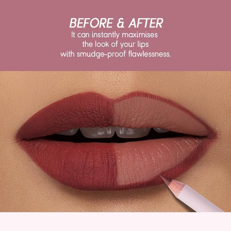 USHAS Lipstick and Lip Liner Combo Set 2 in 1 Waterproof Matte Lipstick pen for Women Lip liner Set Long Lasting with Makeup Set (Y16, Pack of 1)